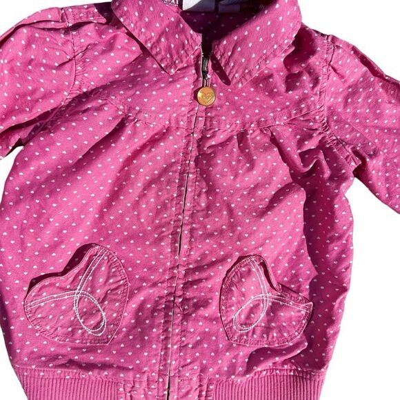 Roxy Girls Pink Polka Dot Zip Up Jacket Size 5 - Picture 2 of 5